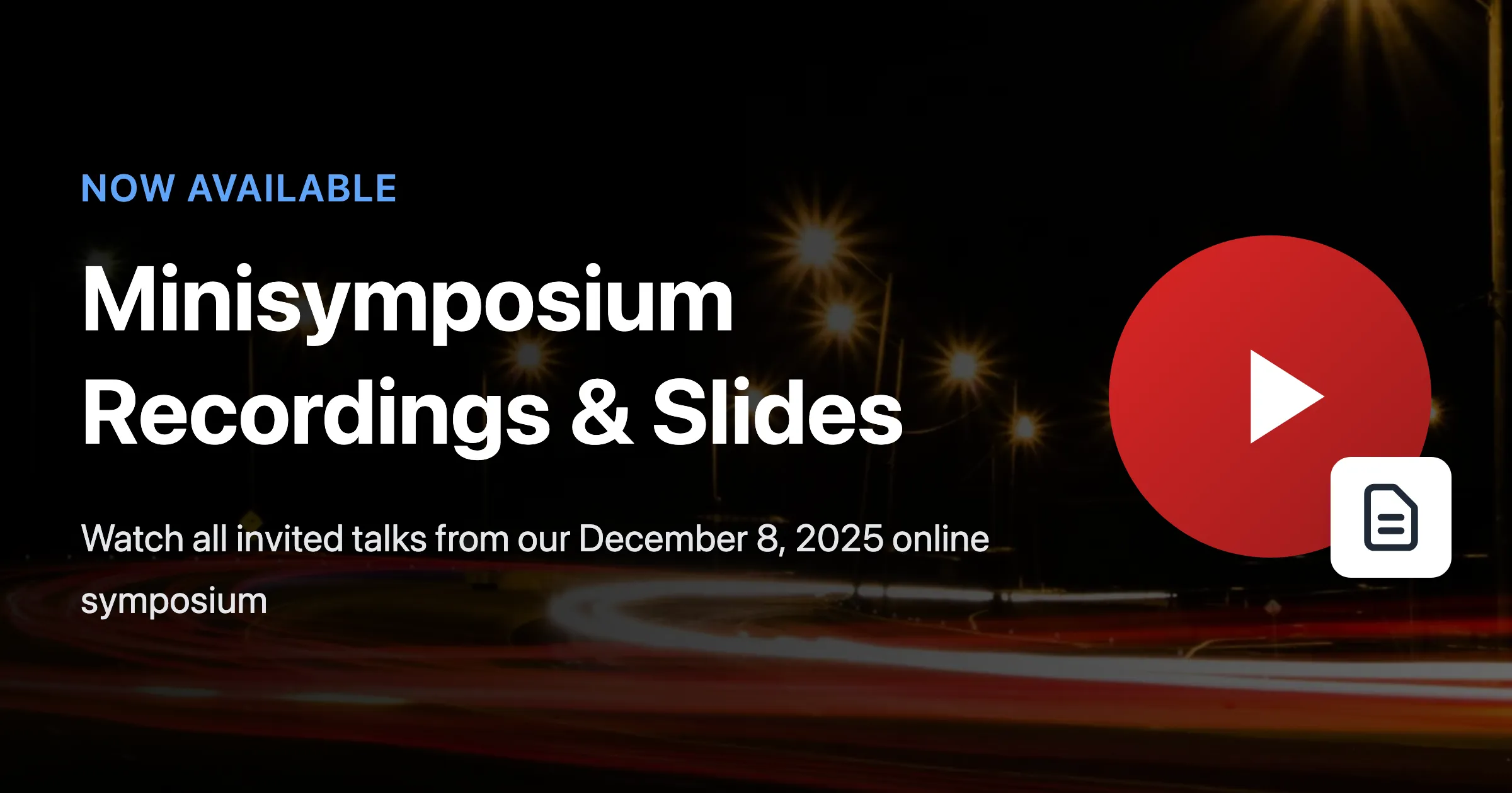 Minisymposium Recordings Available