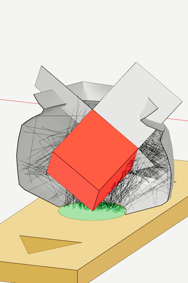 Cutaway view of John Hygelund's 3rd place optical design