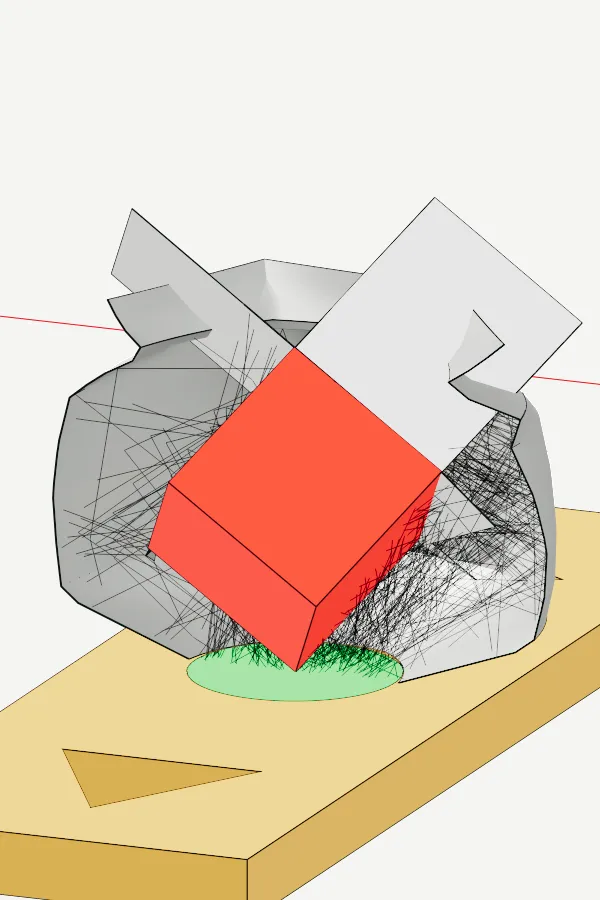 Cutaway view of John Hygelund's third-place optical design