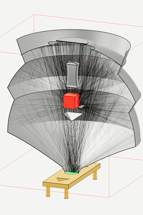 Cutaway view of Ludo Haenen's 1st place optical design